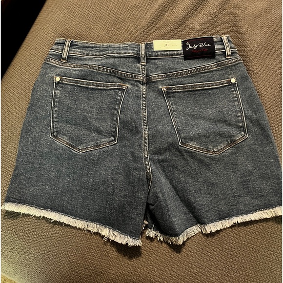 Judy Blue Blue Jean Shorts with White Star Accents - Picture 3 of 6